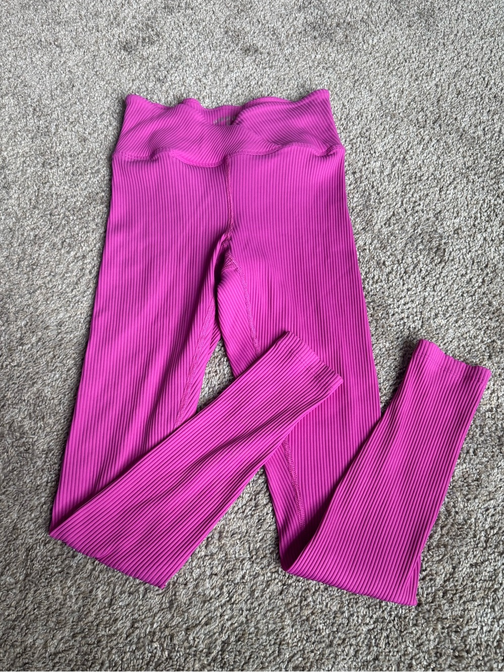 Pink Fuschia Ribbed Leggings - Year of Ours - Small